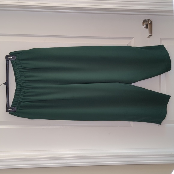 Martino Midali Toujours Crepe Trousers Stretch Waist Pockets  Green L - Picture 6 of 10